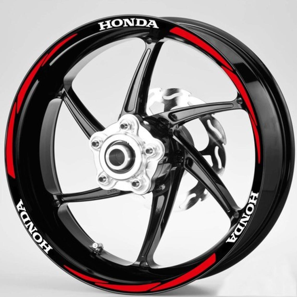 Hediyelikevi Beyaz Honda Yazılı 3 Parçalı Reflektif Kırmızı Jant Şeridi