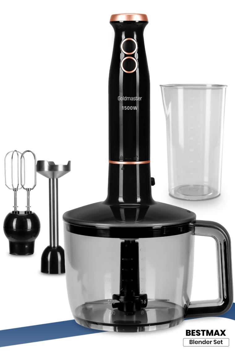 Goldmaster GM-7273 Bestmax Siyah Gold 1500 W Blender Seti