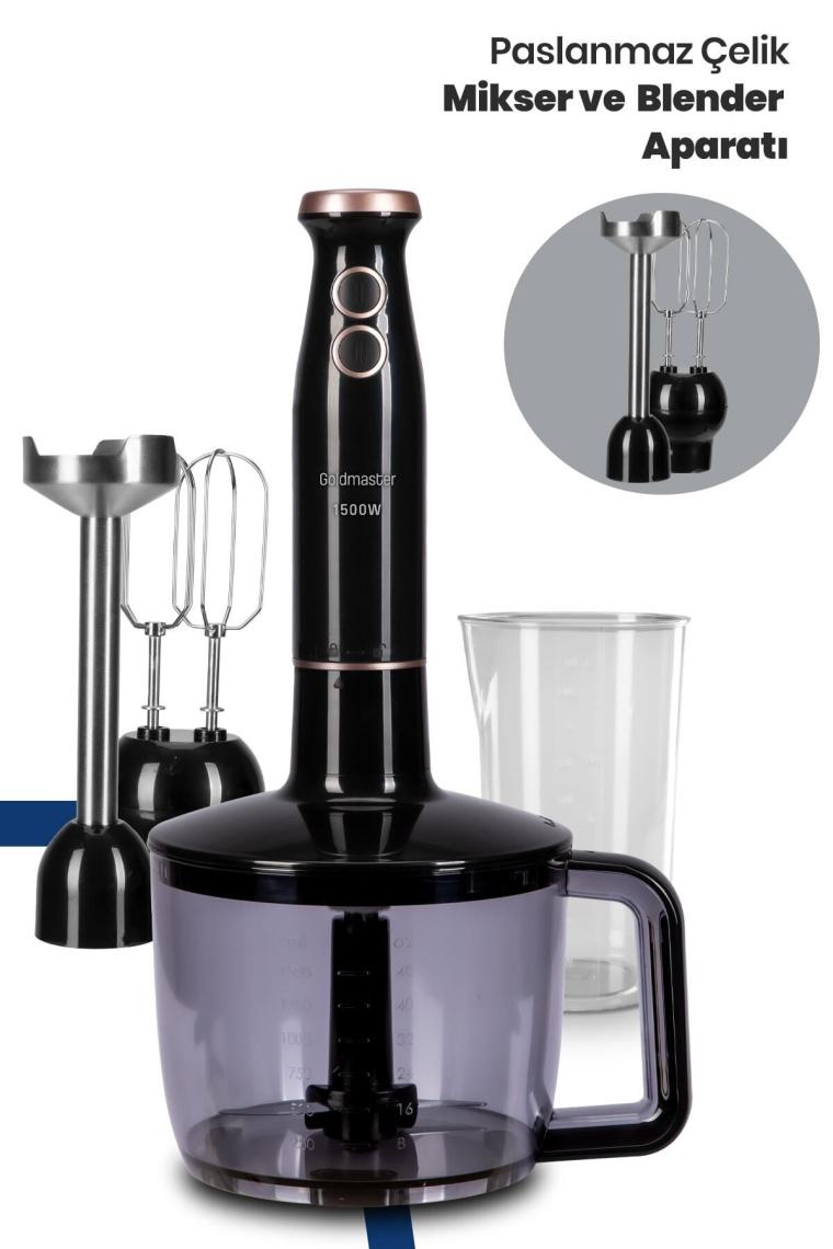 Goldmaster GM-7273 Bestmax Siyah Gold 1500 W Blender Seti