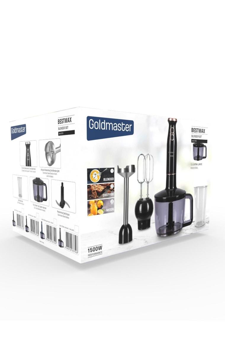 Goldmaster GM-7273 Bestmax Siyah Gold 1500 W Blender Seti
