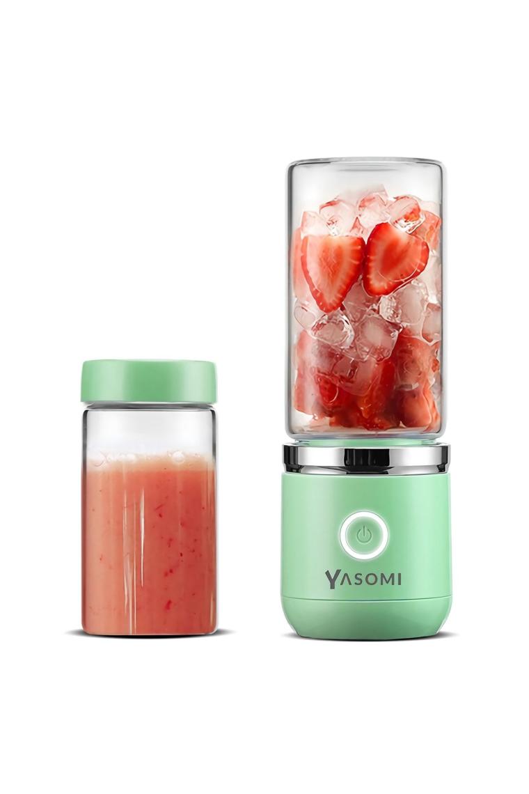 Yasomi Taşınabilir Kablosuz Şarjlı Cam Smoothie El Blenderi Yeşil (Yasomi Türkiye Garantili)