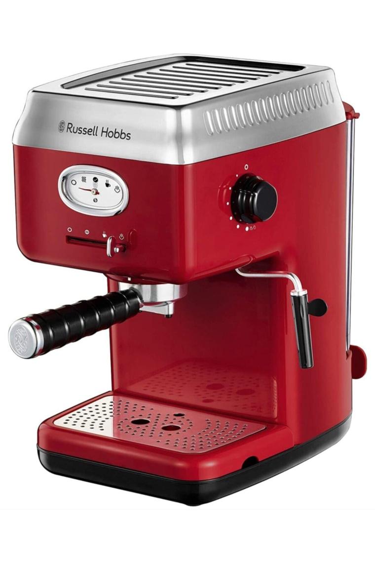 Sumeno Espresso Kahve Makinesi Retro Kırmızı Süzgeç 15 Bar 2 Fincan Başlığı 1 1 L Çıkarılabilir Su Tankı Buharlı Süt Köpüğü Porsiyon Kaşığı 28250-56