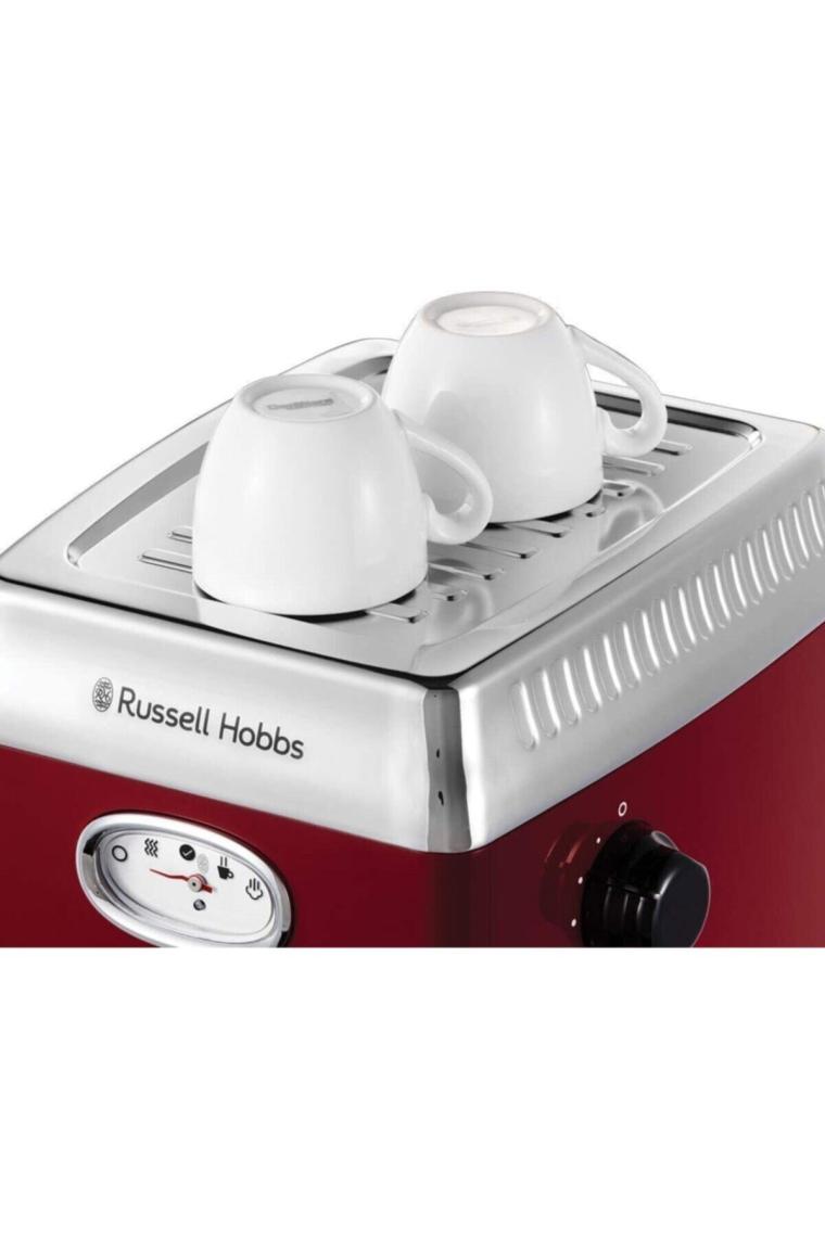 Sumeno Espresso Kahve Makinesi Retro Kırmızı Süzgeç 15 Bar 2 Fincan Başlığı 1 1 L Çıkarılabilir Su Tankı Buharlı Süt Köpüğü Porsiyon Kaşığı 28250-56