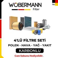 Wöbermann Toyota Auris 1.4 D4D Filtre Bakım Seti 2010-2018 4lü Karbonlu