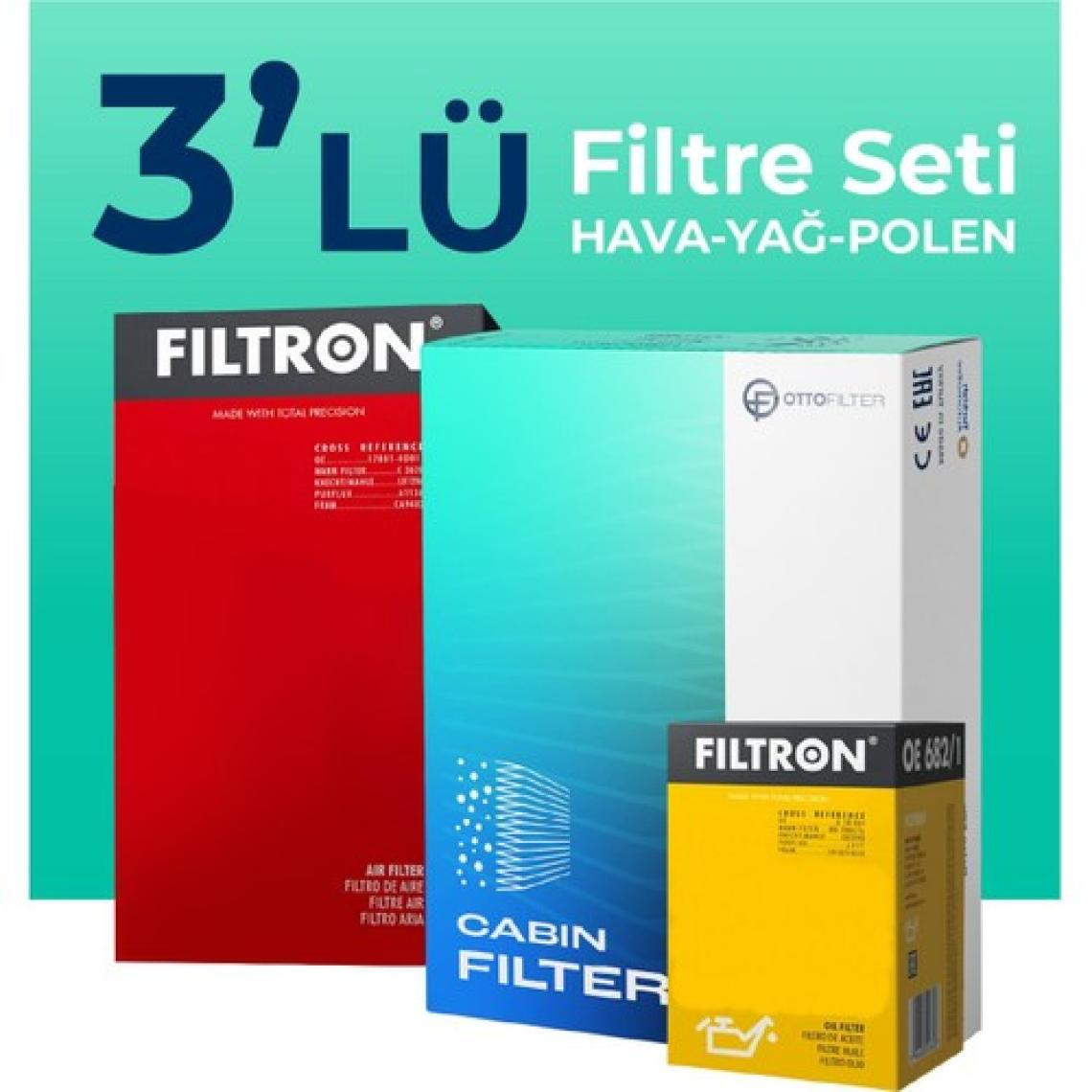 Filtron Fiat EGEA 1.4 Benzin Filtre Bakım Seti (2015-2024) 3 Lü