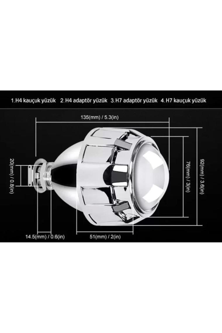 E.k.tuning Bi Xenon Far Merceği 2.5 Inç Universal Mercek