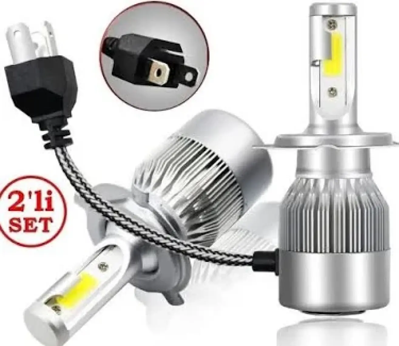 H4 Led Xenon Şimşek Etkili C6 Marka 10800 Lm 6000k Şimşek Etkili Led Xenon Beyaz