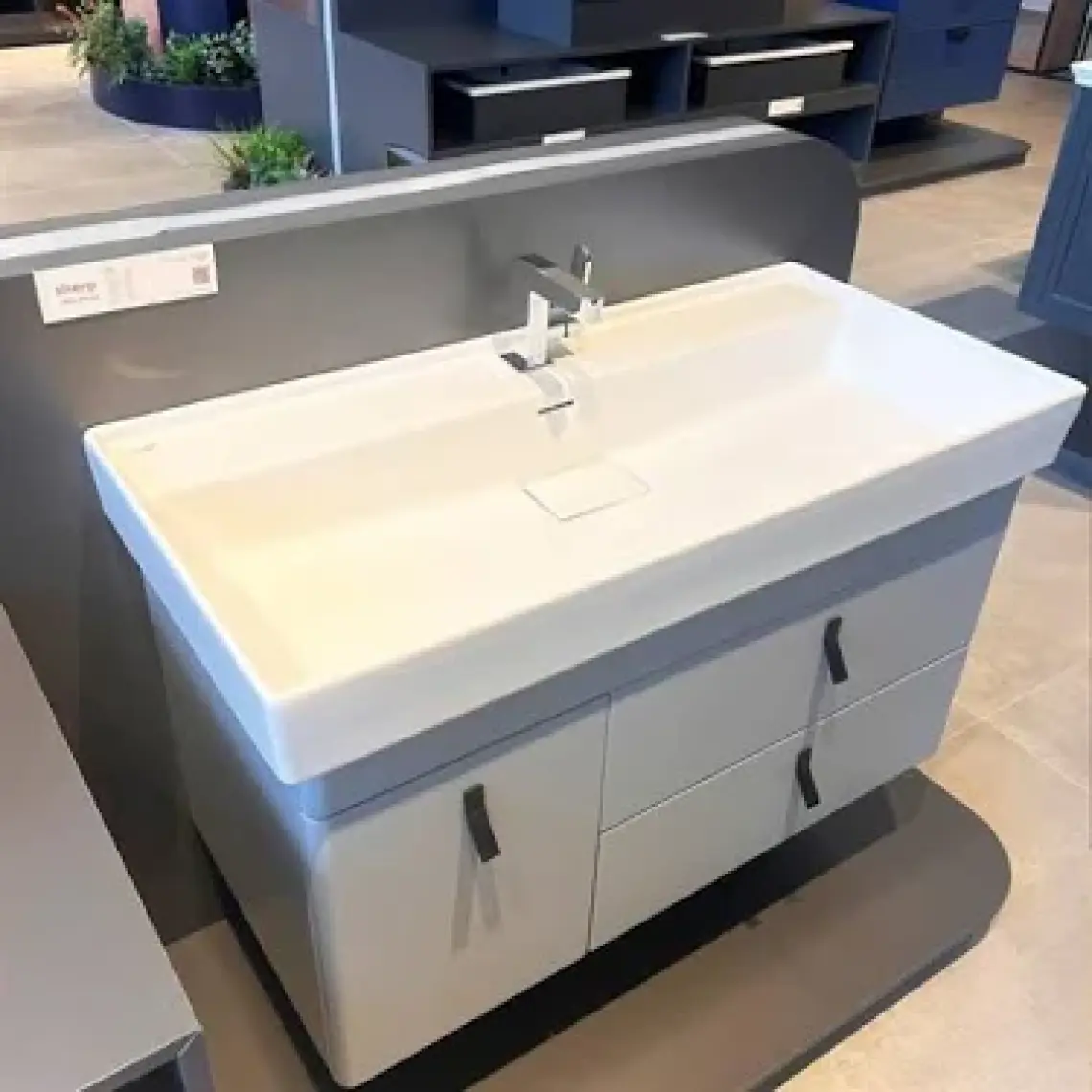 Turkuaz Seramik Sharp Etajerli Lavabo 80  x  48 cm