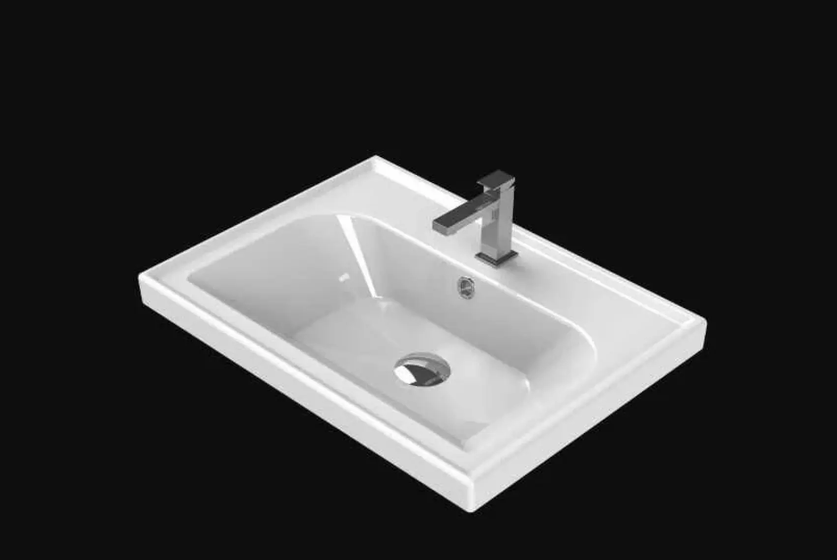 Turkuaz Seramik Cerastyle Frame Etajerli Lavabo 60 cm 031000U