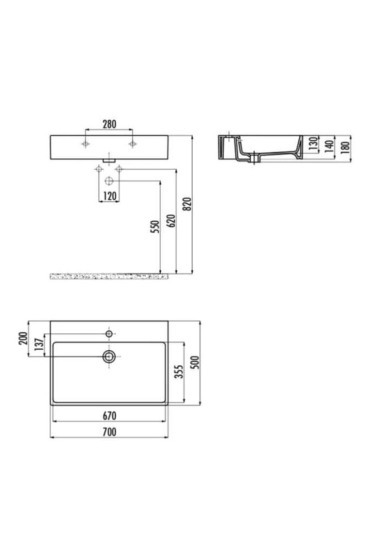 Creavit Next 50X70 cm Tezgah Set Üstü Çanak Lavabo NX270