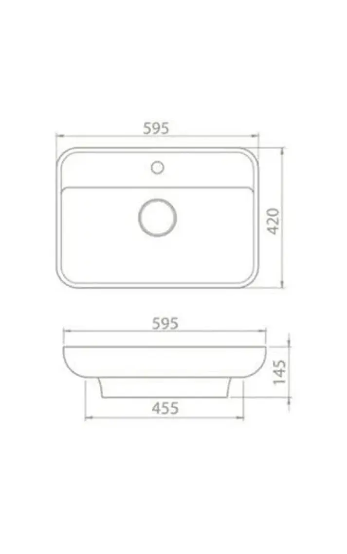Turkuaz Seramik Cerastyle Lal Tezgah Üstü Lavabo 60 cm 072700U