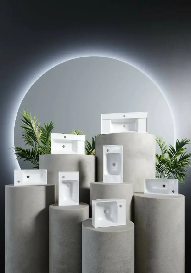 Cerastyle Turkuaz Sharp Etajerli Lavabo 60*48  cm