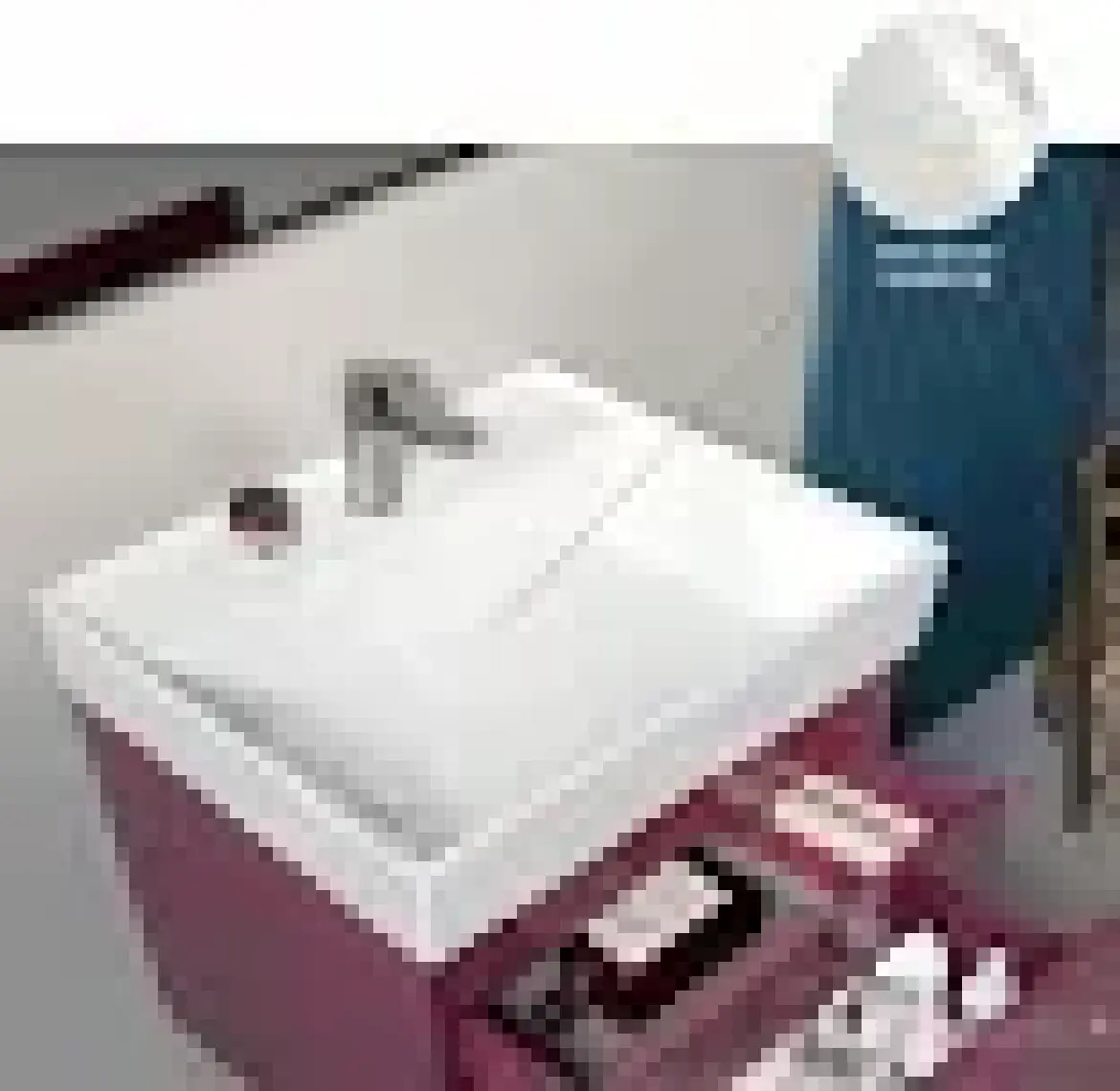 Cerastyle Turkuaz Sharp Etajerli Lavabo 60*48  cm