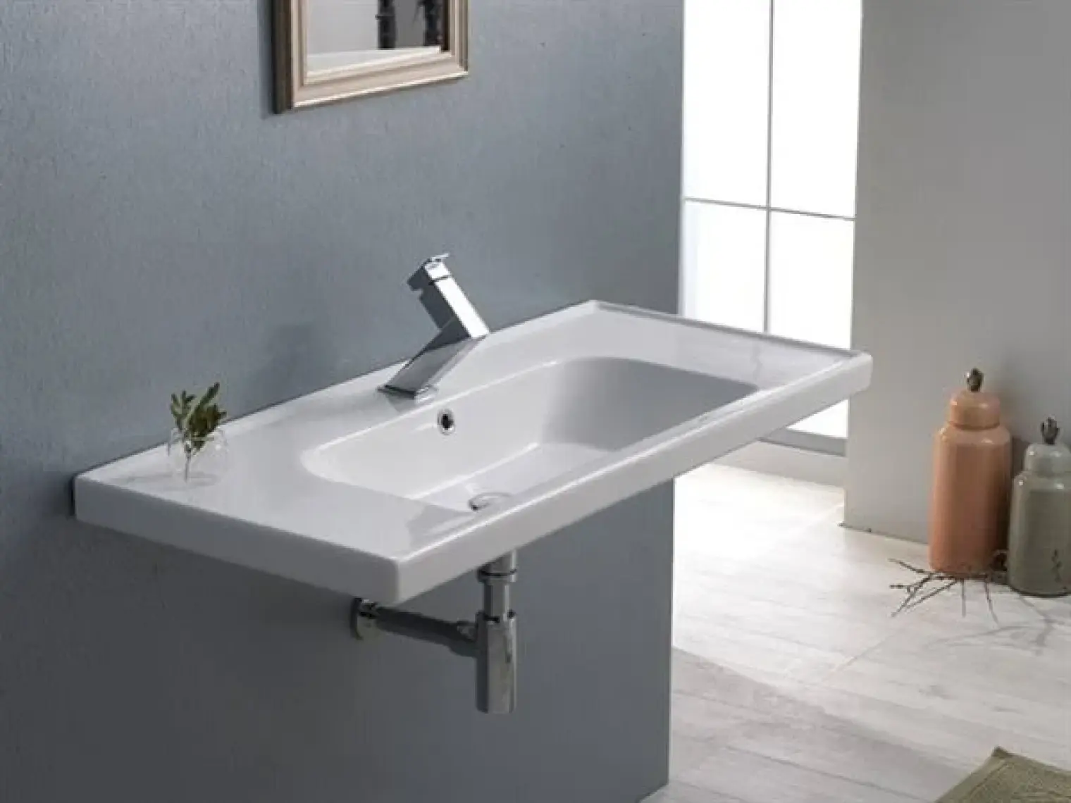Cerastyle Turkuaz Seramik Frame Etajerli Lavabo 80 x 45  cm