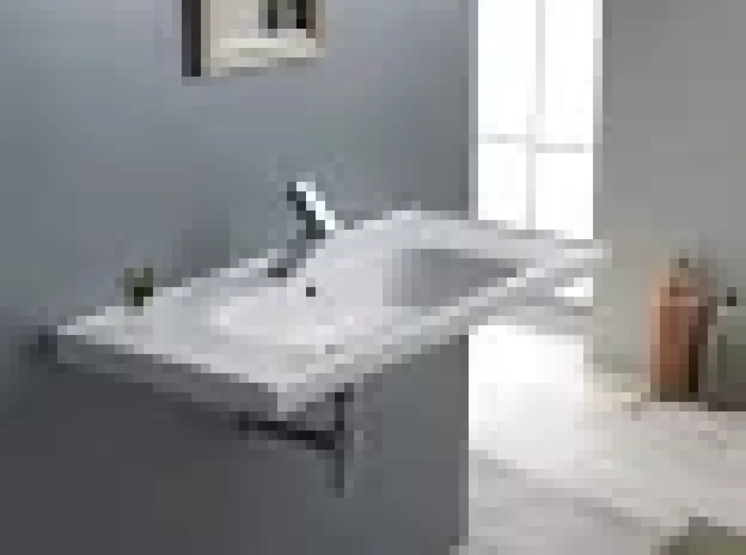 Cerastyle Turkuaz Seramik Frame Etajerli Lavabo 80 x 45  cm