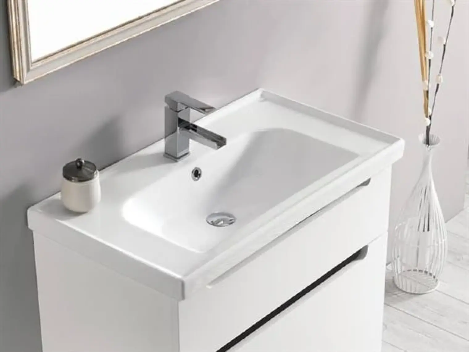 Cerastyle Turkuaz Seramik Frame Etajerli Lavabo 80 x 45  cm