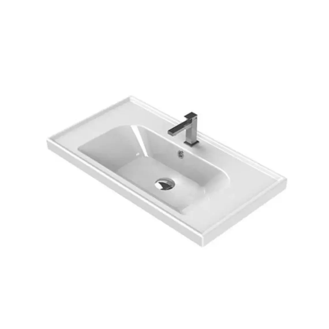 Cerastyle Turkuaz Seramik Frame Etajerli Lavabo 80 x 45  cm