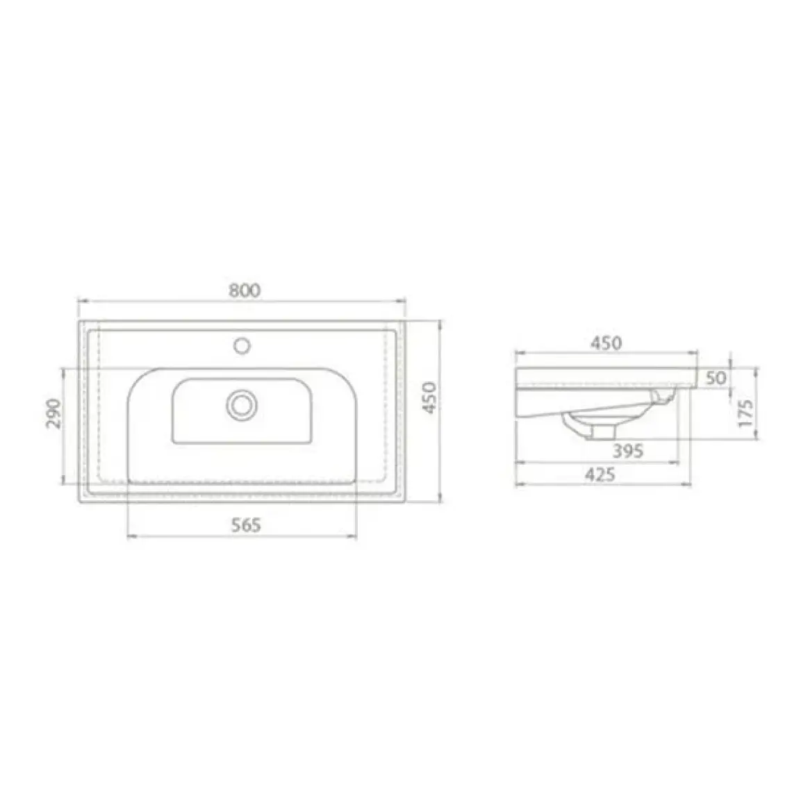Cerastyle Turkuaz Seramik Frame Etajerli Lavabo 80 x 45  cm