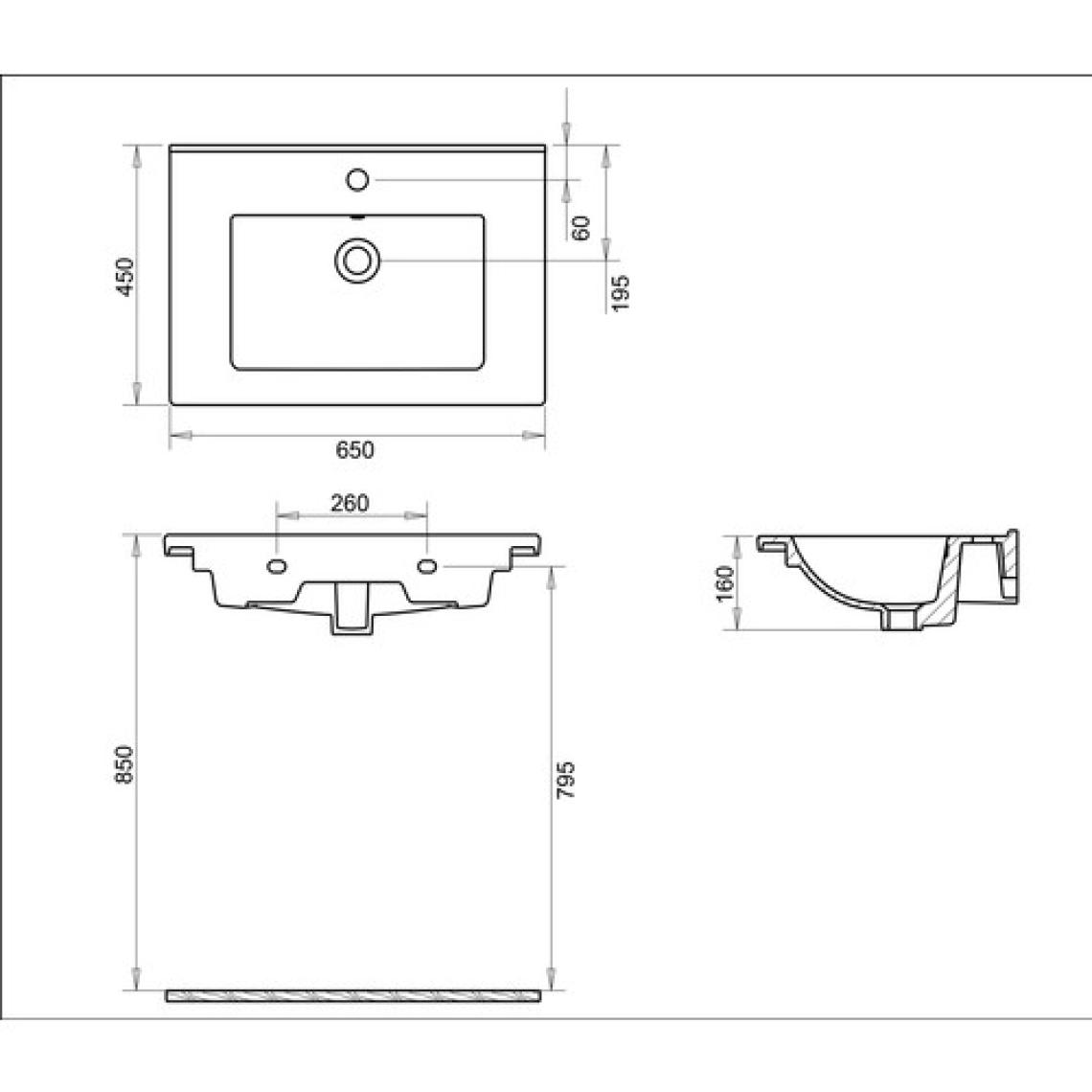 Turavit Bella 065 cm Etejerli Lavabo