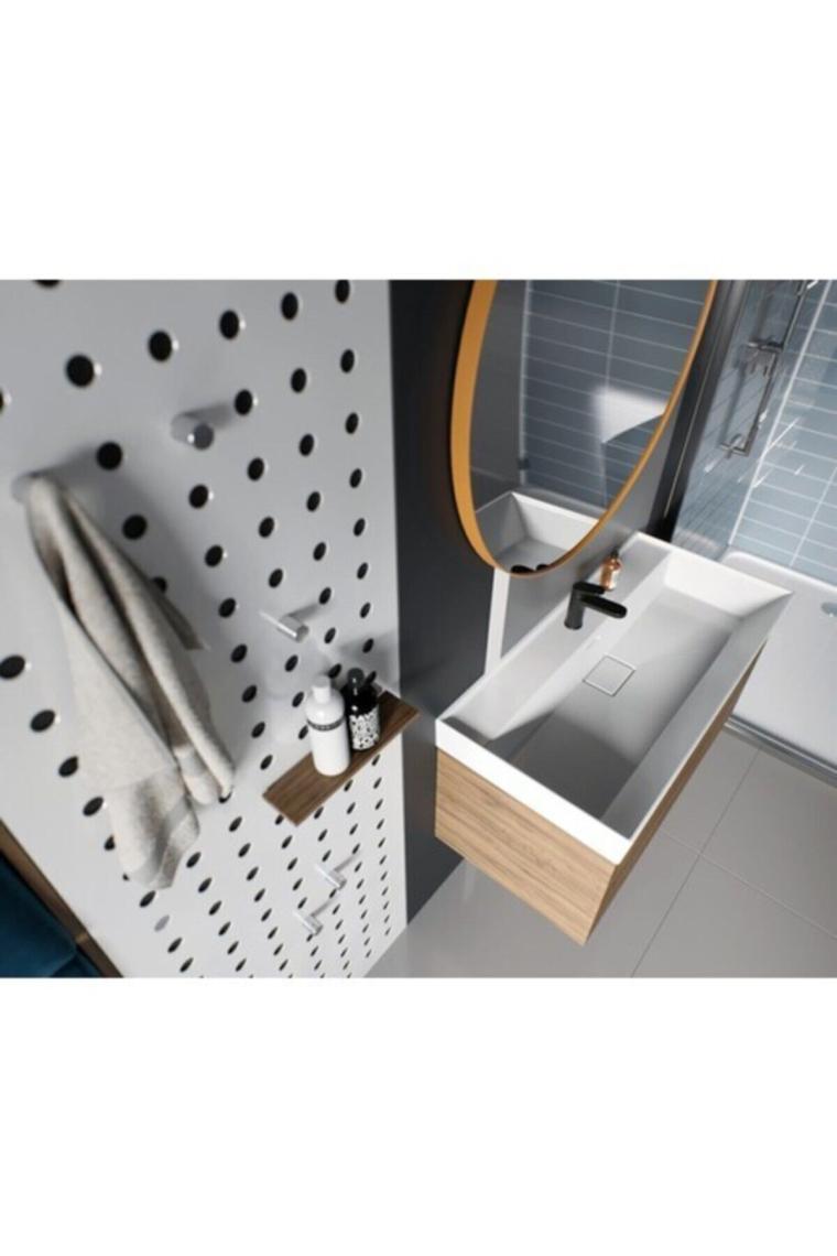 Turkuaz Seramik Sharp Etajerli Lavabo 80  x  48 cm