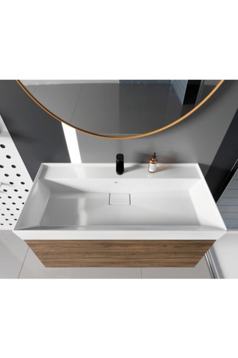 Turkuaz Seramik Sharp Etajerli Lavabo 80  x  48 cm