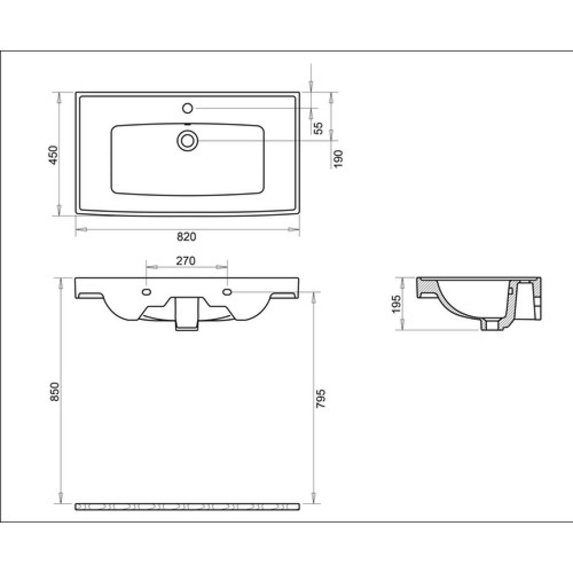 Turavit Safir 080 cm Etejerli Lavabo