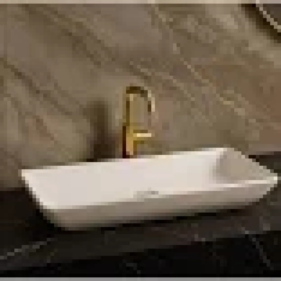 Newarc Domino Tezgah Üstü Deliksiz Lavabo 68x38 cm 5019