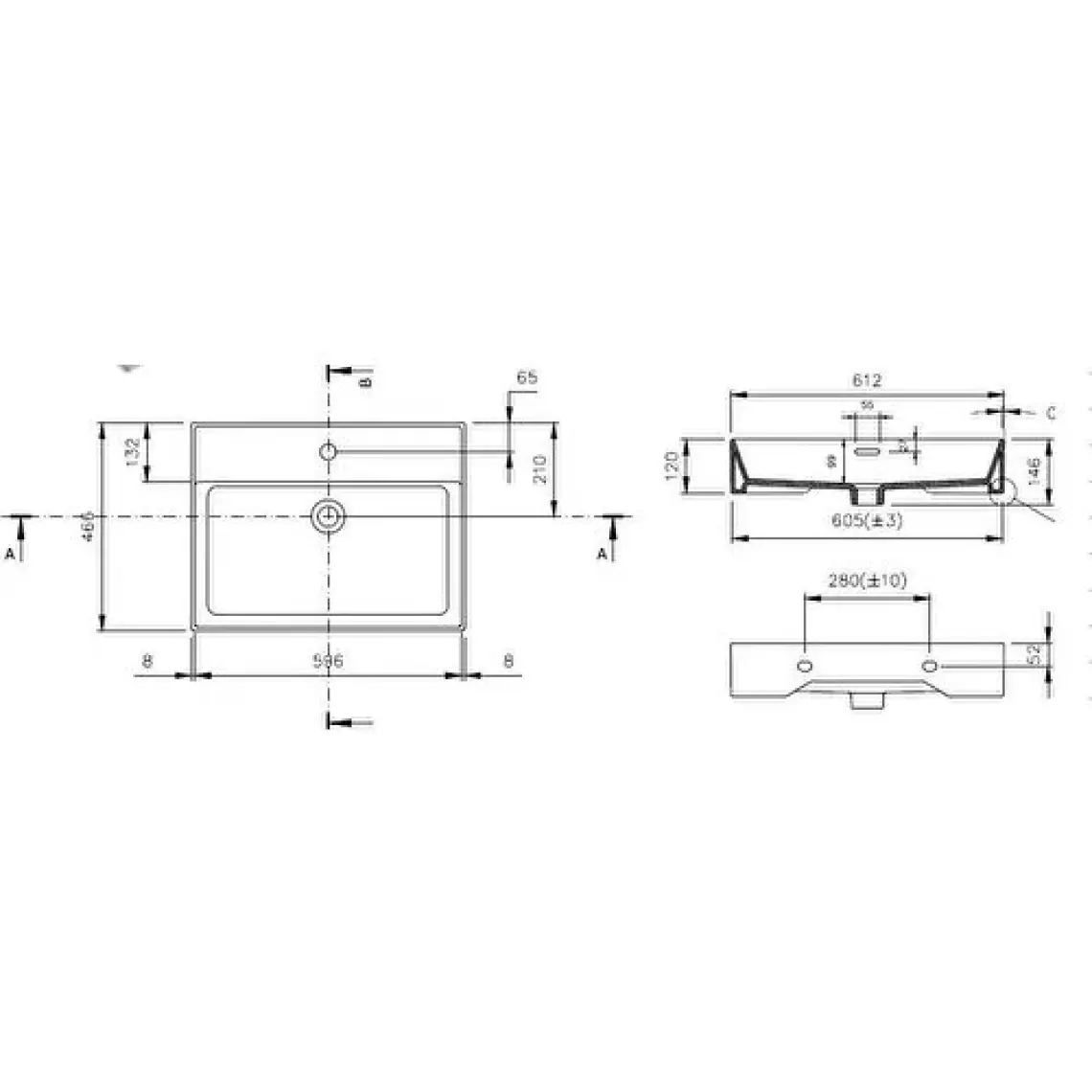 Bocchi Milano 60 cm Lavabo 1376-001-0126 Parlak Beyaz