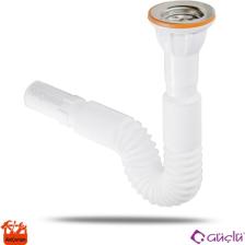 Güçlü Körüklü Sifon Inox Paslanmaz Çelik Süzgeç Ve Civata 65lik Standart Sifon