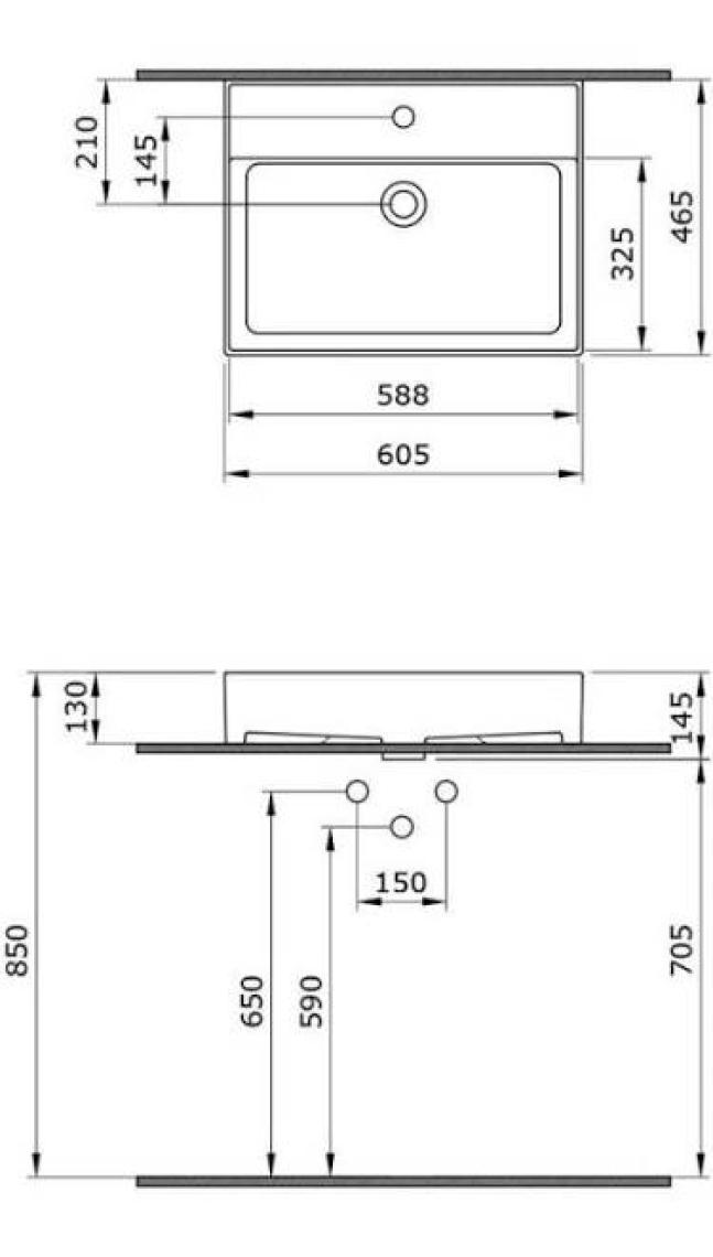 Bocchi Milano 60 cm Lavabo 1376-001-0126 Parlak Beyaz