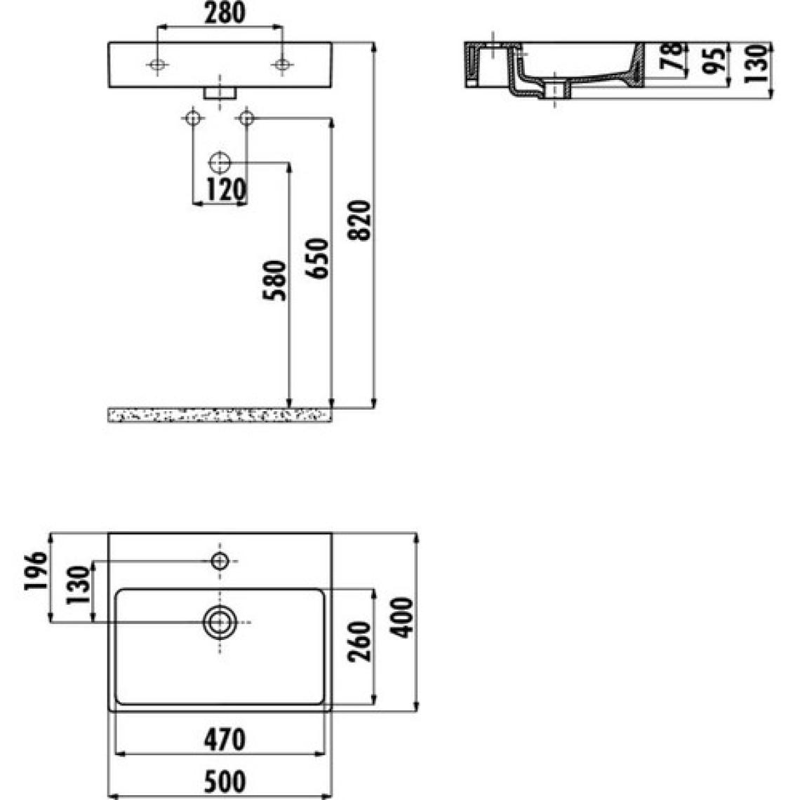 Creavit NX242 Next Setüstü Düz Kare Lavabo 40 x 50 cm