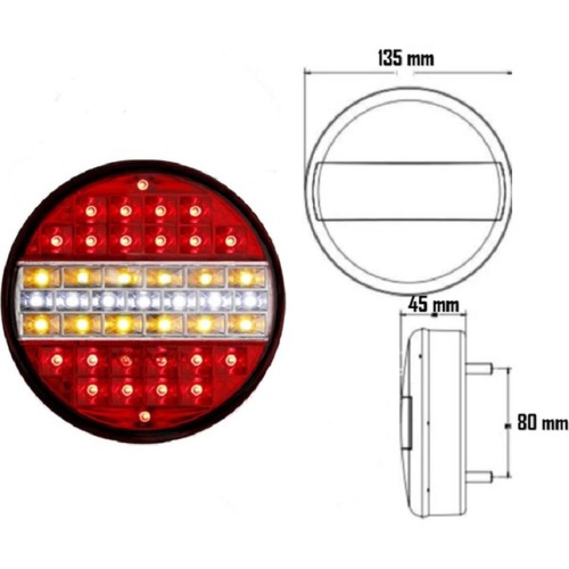 Reycar Hamburger Tip Ledli Stop Lamba 4 Fonksiyonlu 12V.