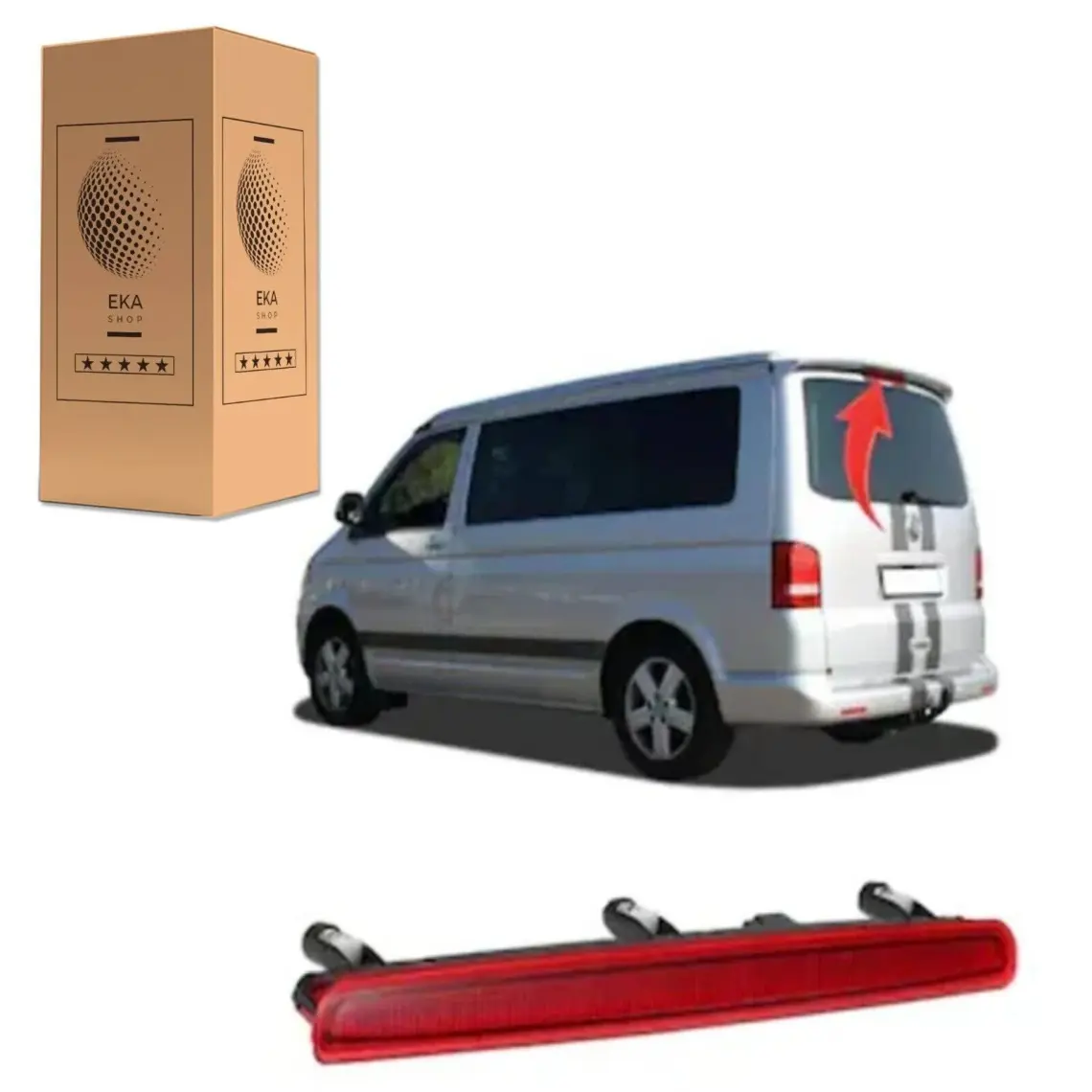 İdeal Otomotiv Vw Transporter T5 2003/2015 - T6 2015-2020 Ek Fren (3. Stop) Lambası ve Plastikleri 7E0945097G