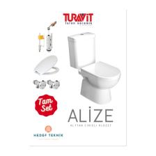 Turavit Alize Alttan Çıkışlı Klozet+ Rezervuar +Iç Takım+ Yavaş Kapanır Kapak(Herşey Dahil)