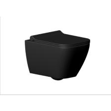 Seramiksan Saturn Rim-Out Mat Siyah Asma Klozet