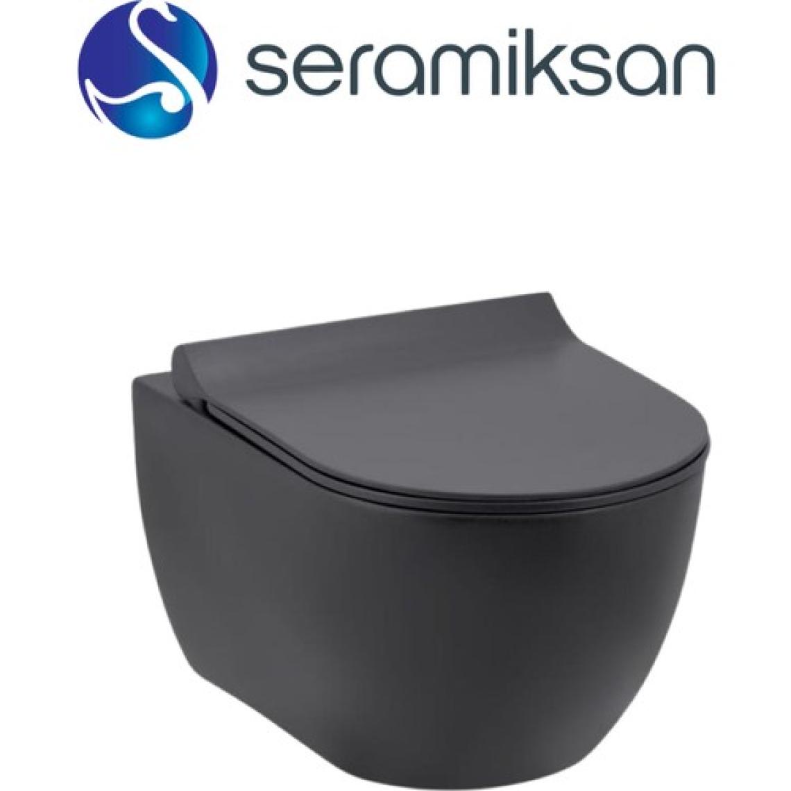 Seramiksan Hill Rimout Mat Antrasit Asma Klozet A031291K, Seramiksan Yavaş Kapak