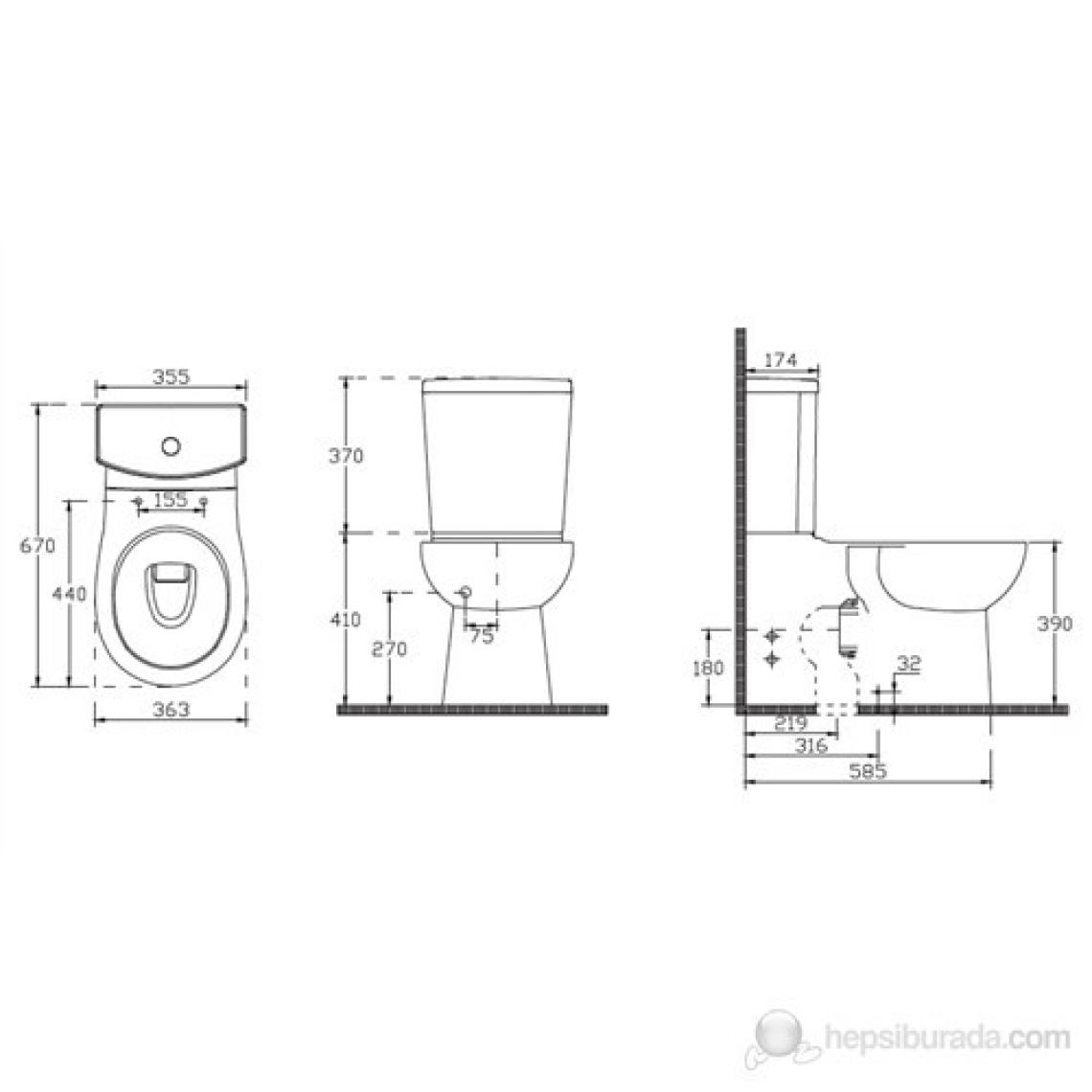 Ece Banyo Karizma Duvara Sıfır Klozet Set