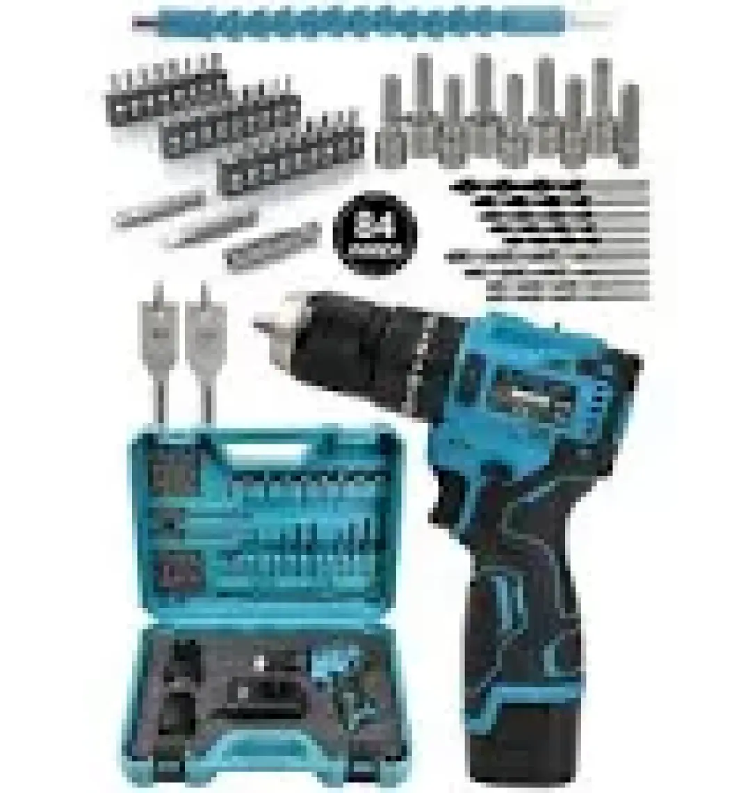 Assur 12V 13mm Çelik Mandrenli Şarjlı Matkap Akülü Vidalama 84 Parça