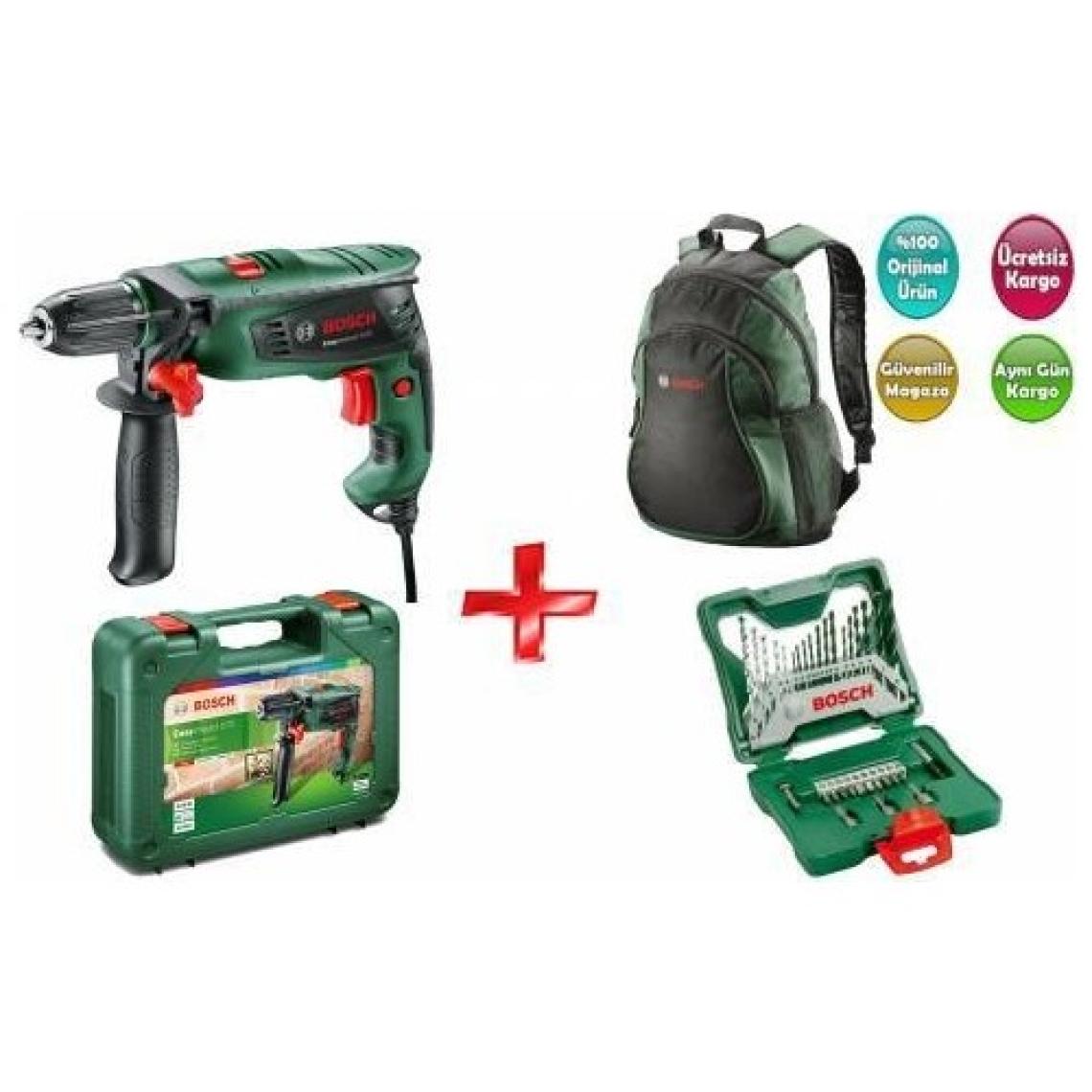 Bosch EasyImpact 570 Darbeli Matkap + 30 Parça X-Line Aksesuar Seti +Bosch Sırt Çantalı