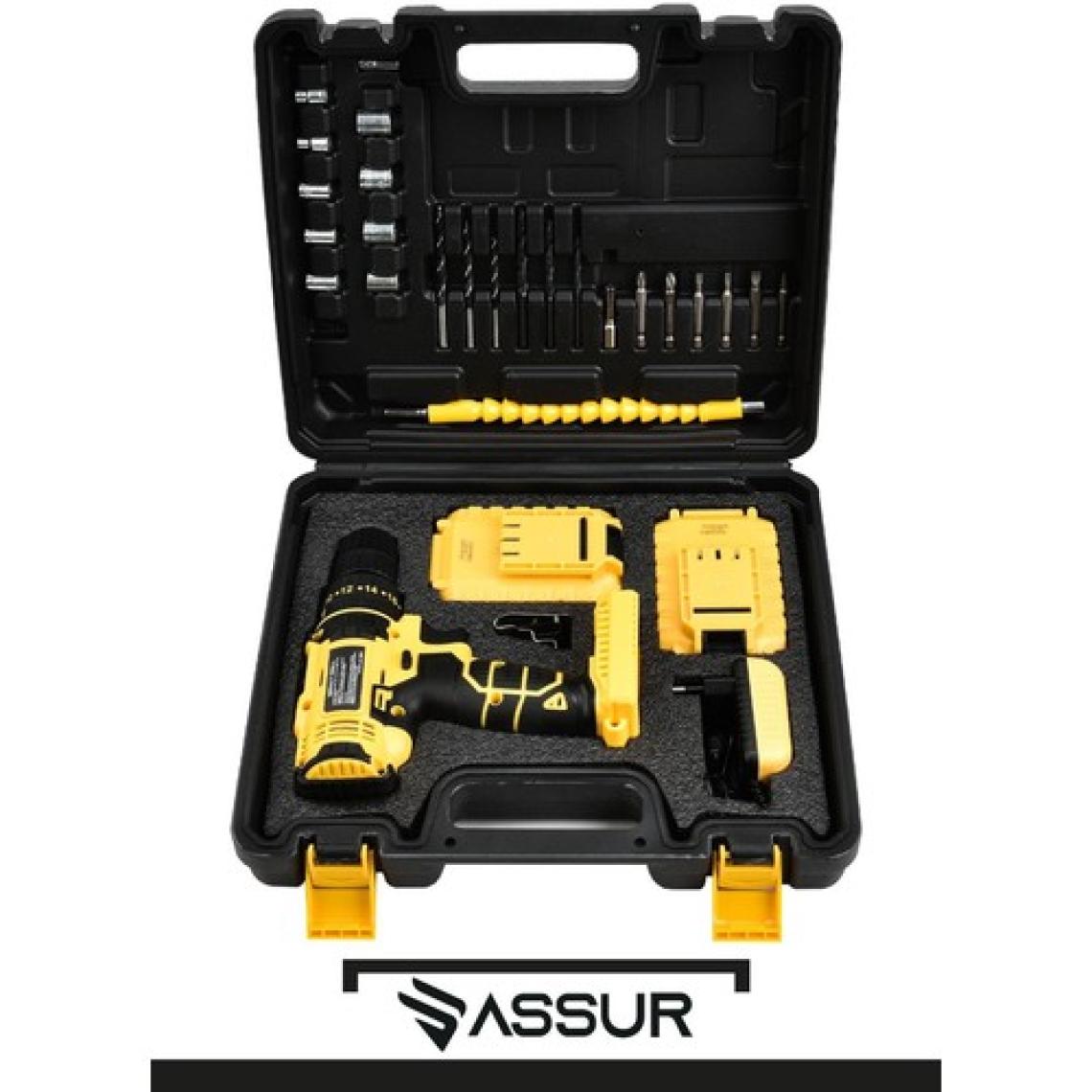 Assur 12V Çift Akülü Metal Şanzıman Şarjlı Darbeli Matkap Akülü Vidalama