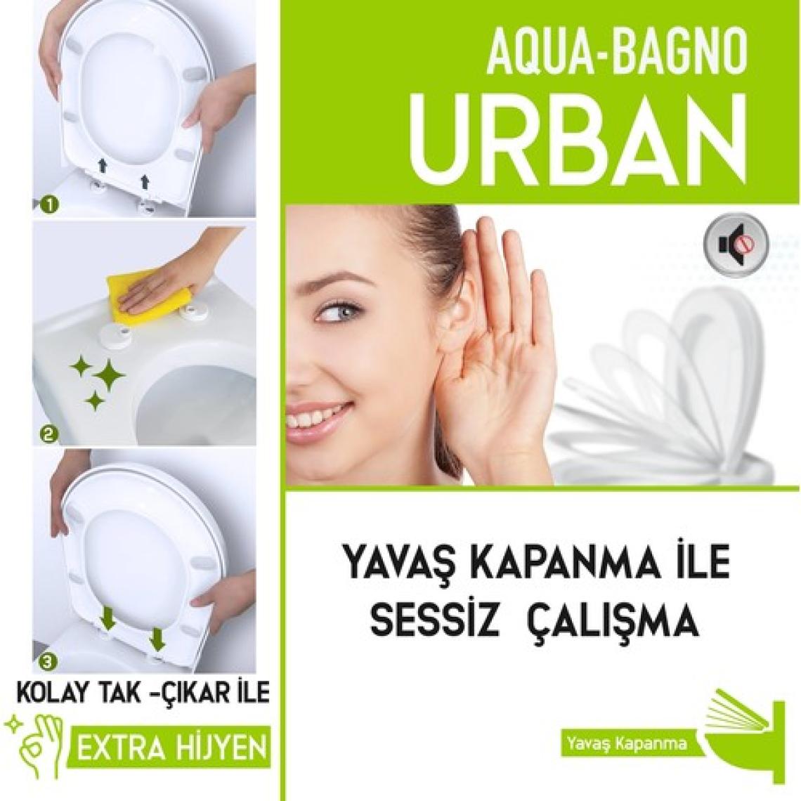 Aqua Bagno Urban Yavaş Kapanan Klozet Kapağı