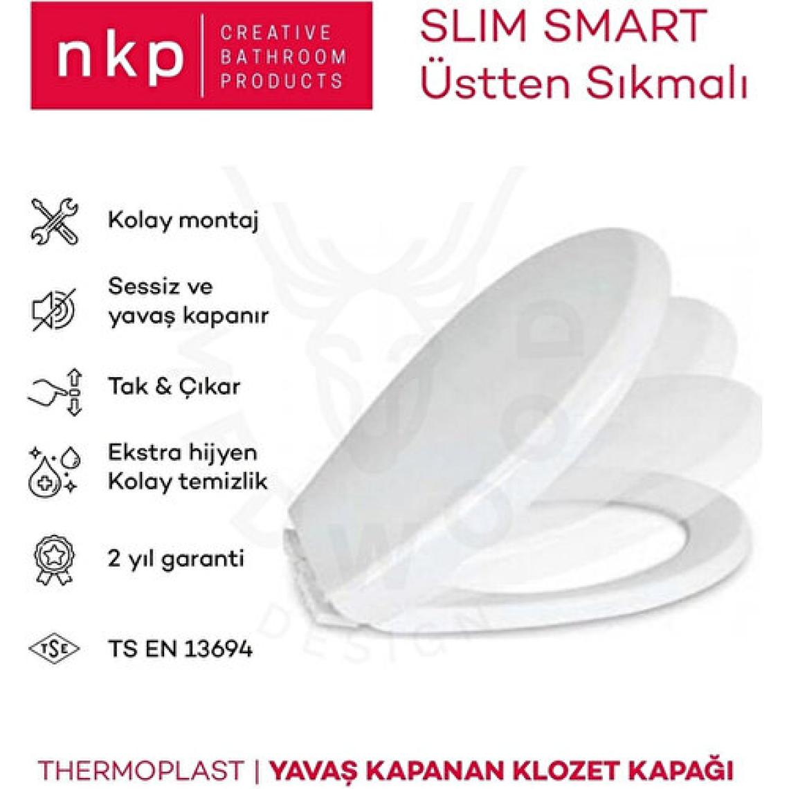 Nkp Slim Smart Thermoplast Yavaş Kapanan Klozet Kapağı NKP0302