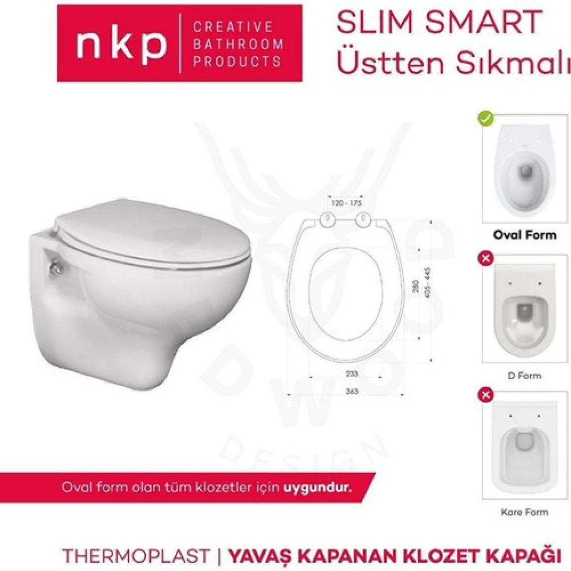 Nkp Slim Smart Thermoplast Yavaş Kapanan Klozet Kapağı NKP0302