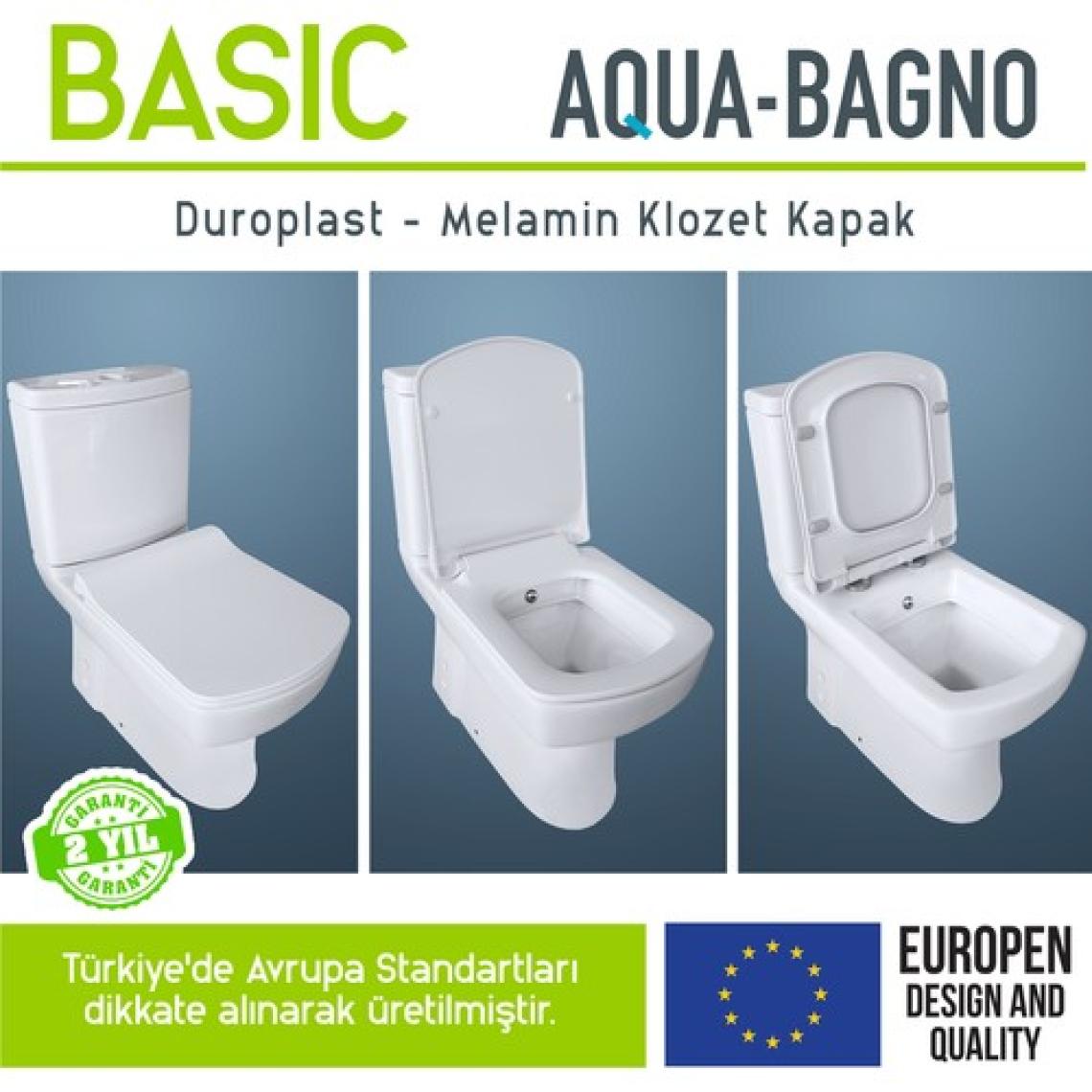 Aqua Bagno -Basıc  Yavaş Kapanan Klozet Kapağı