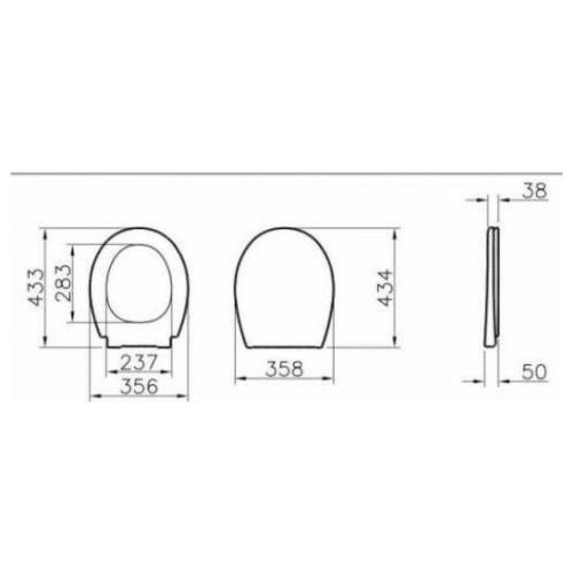 VitrA S20 Round 109-003-909 Universal Klozet Kapağı, Yavaş Kapanır, Kolay Çıkabilir, Beyaz