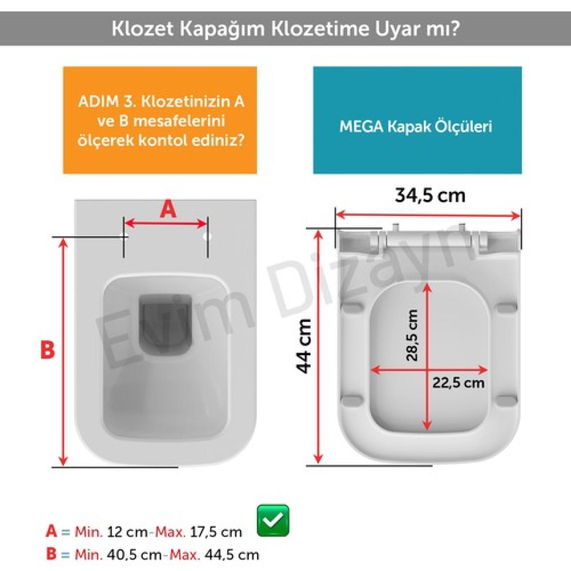 Aqua Bagno Mega  Yavaş Kapanan Klozet Kapağı