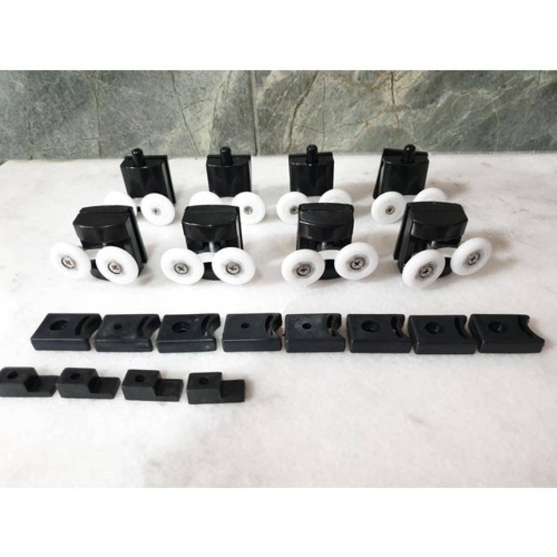 Venita Siyah Duşakabin Cam Kabin Tekerleği Takım 24 mm