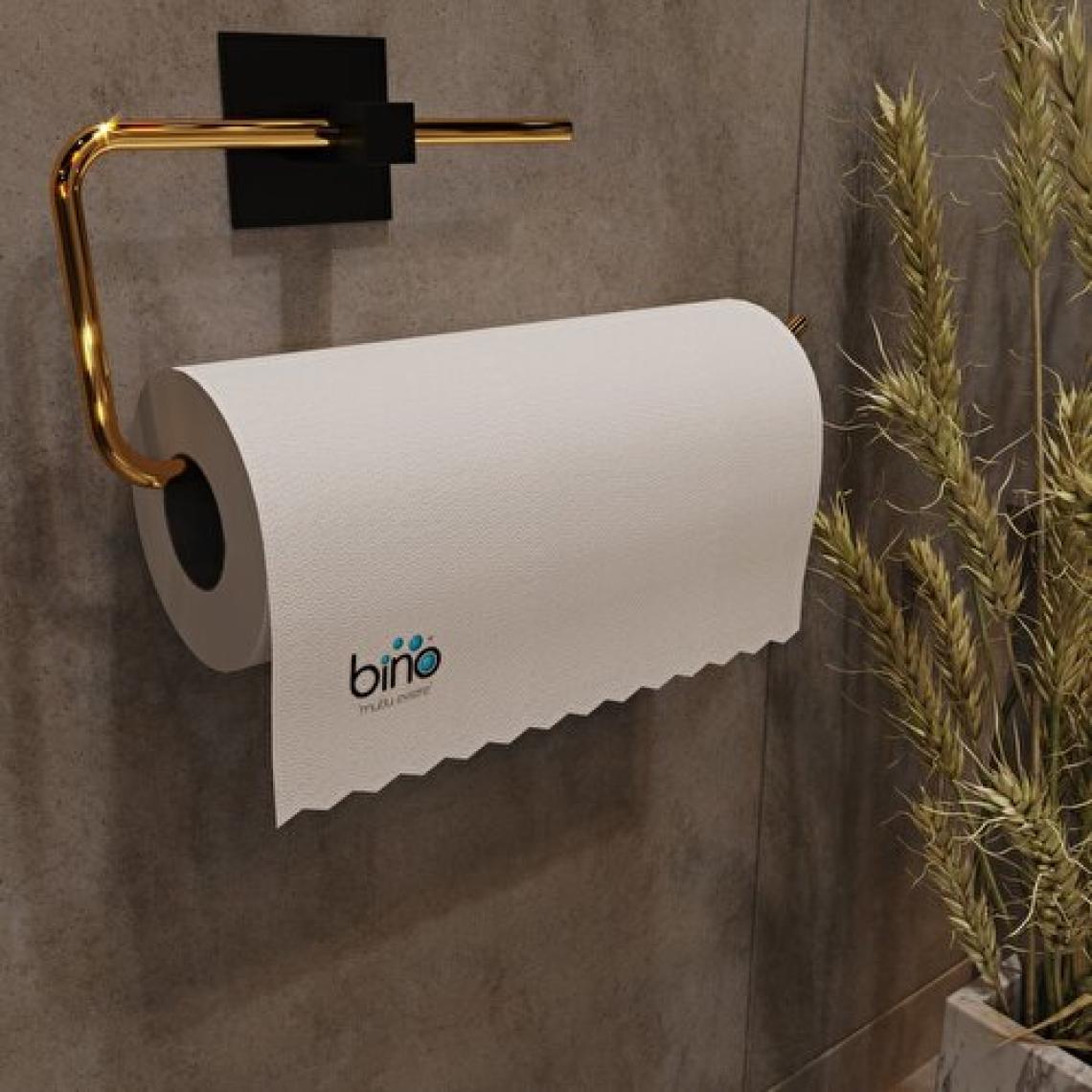 Bino Gold Paslanmaz Dolu Çelik, Kağıt Rulo Havluluk, Peçetelik, Yapışkanlı Tasarım, Banyo Askısı