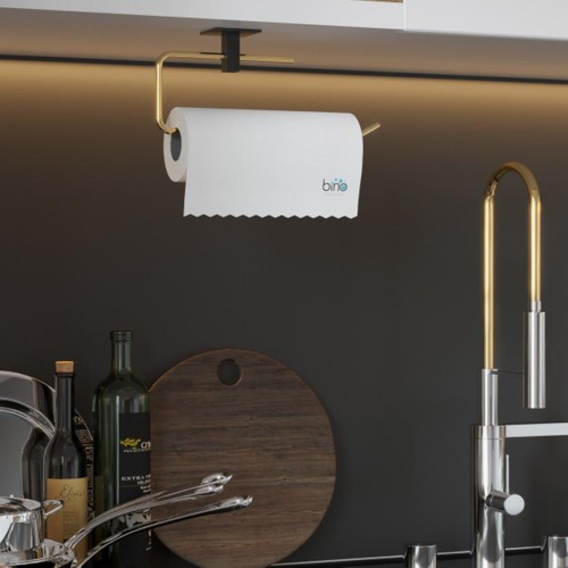 Bino Gold Paslanmaz Dolu Çelik, Kağıt Rulo Havluluk, Peçetelik, Yapışkanlı Tasarım, Banyo Askısı