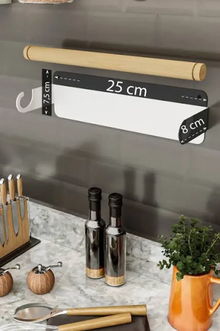 Lamizon Ahşap Bar Modern Rulo Kağıt Havluluk Askısı Peçetelik Kağıt Havlu Rafı